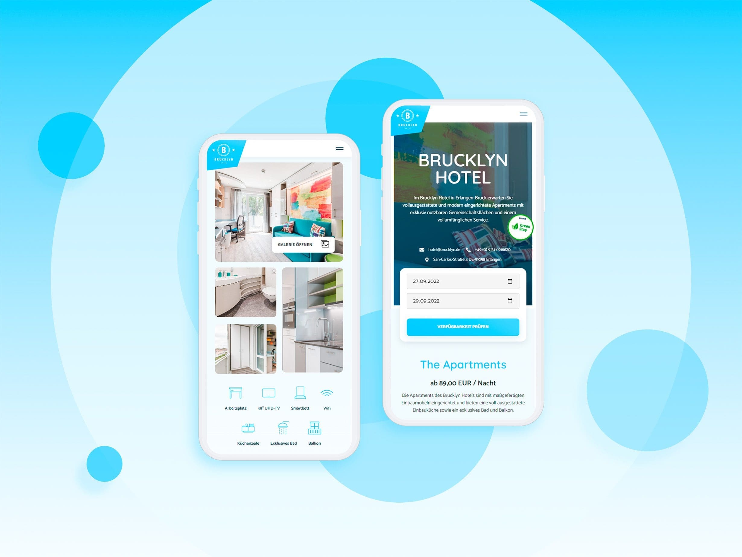 Look & Feel und Website des Brucklyn Hotels