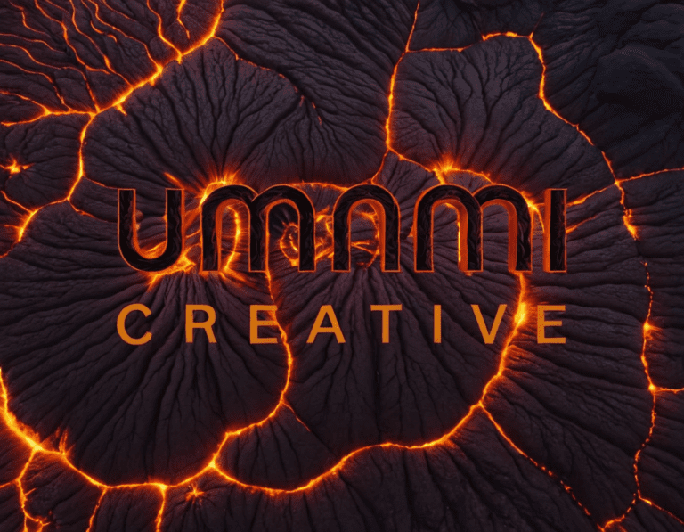 Das Umami Creative Logo als Teil eines Vulkans